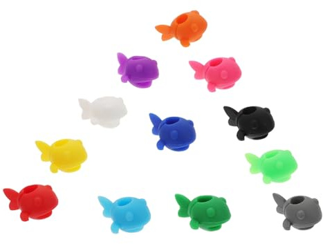 COOPHYA 12 Pezzi Segnabicchiere in Silicone Colorato, Morbido e Isolante dal Calore, per Feste e Identificare Bicchieri di Vino Stile Unico Colore Casuale