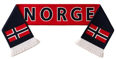 NW NATIONWEAR Norge Halsduk Fan Merchandise – Stickad Vinterscarf 20x140 cm