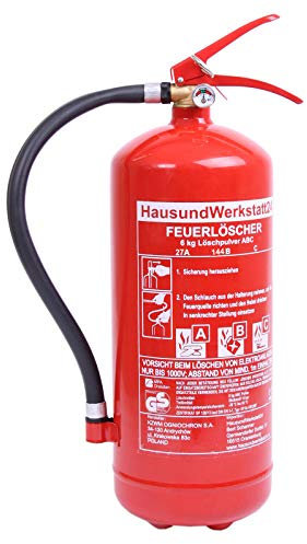 6 kg Pulver Feuerlöscher 12 LE mit Manometer (Dauerdrucklöscher GP-6X Instandhaltungsnachweis)