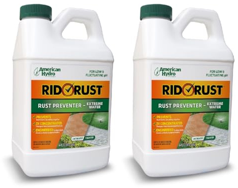 American Hydro Systems RR2 Rid O' Extreme Water Rust Stain Preventer for Irrigation Systems, 64 Fl Oz Bottle, 2 Pack