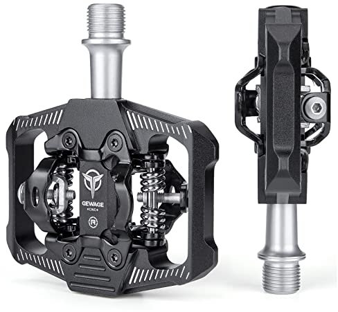 Mountainbike-Pedale – Doppelfunktions-Flach- und Clipless-Pedal – 3 versiegelte Lager-Plattformpedale Clipless kompatibel, Fahrradpedale für BMX Spin Übung Peloton Trekking Bike (doppelseitig