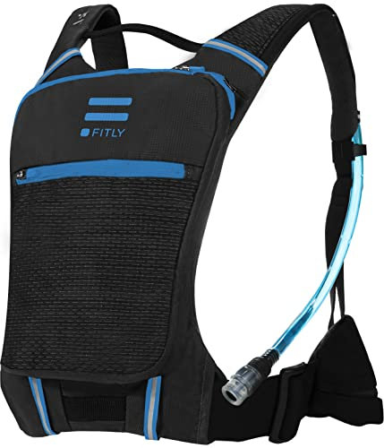 FITLY Minimalistischer Laufrucksack | Unisex-Laufrucksack mit Handyhalterung, Brustgurt | Persönliche Dinge beim Laufen mitführen | Laufausrüstung für Männer/Frauen | Leichter Laufrucksack mit Wasser