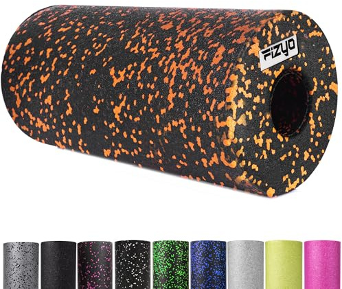 FIZYO Rullo Fasciale in Schiuma EPP – Fascia Roller per Fitness, Yoga e Riabilitazione, Rullo Massaggiante per Schiena e Colonna Vertebrale – Durezza Media – 30×15 cm (Nero E Arancione)