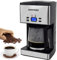 Syntrox Kaffeemaschine Quitum mit Timer Edelstahl, inklusive LCD Display, Filterkaffeemaschine mit Timer, Automatische Abschaltung mit Überhitzungsschutz, 1000 Watt, Schwarz/Silber
