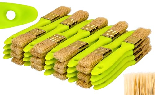 ToolSpace 36er Set Flachpinsel - 25 mm - Flachpinsel zum Malen - Ergonomischer Kunststoffstiel - Naturborsten mit Synthetikborstenmischung - Dichte Borsten - Für alle Arten von Farben