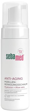 SEBAMED Anti-Aging Mizellen Reinigungsschaum für die Gesichtsreinigung, für Männer und Frauen, zur Make-Up Entfernung geeignet, bei fettiger und unreiner Haut, mit Hyaluron und Aloe Vera,150 ml