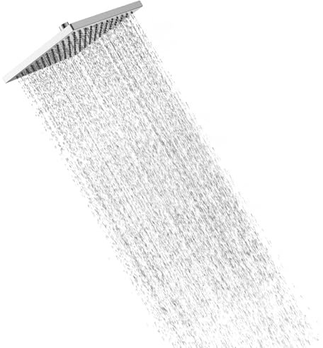 Hibbent Soffione Doccia a Pioggia, 12 Pollice (30x30cm), Docce Fisso Quadrato in Acciaio Inox, Soffione Doccia Grande Anticalcare ad Alta Pressione, Angolo Regolabile e Girevole,Cromo