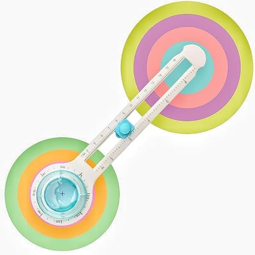 Magnoloran Cortador circular, cortadores circulares para manualidades, cortador circular de papel, calibre ajustable de 8 a 32 cm, cortador circular giratorio perfecto para manualidades, corte