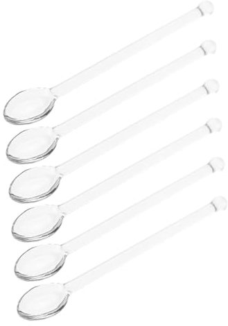 YOSADIER 6 Pezzi Cucchiaio Di Cucchiaini Da Tè Espresso Mini Cucchiai Dosatori Di Cucchiaio Da Portata In Cucchiaio Per Mescolare Bevande Cucchiaio Di Cristallo Per