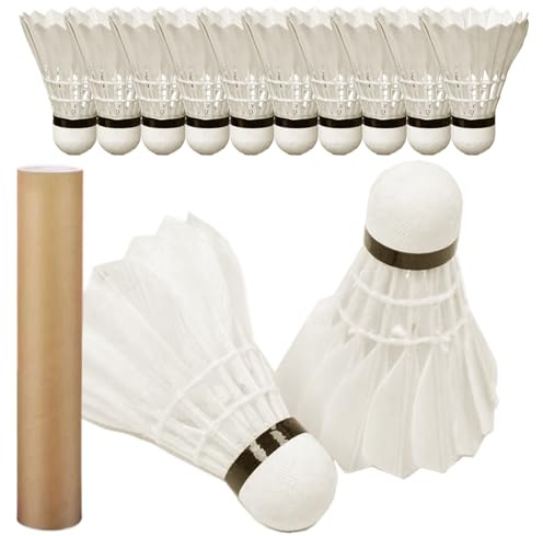 Shuttlecocks Feather, Badminton Shuttlecocks Feather | 12-Pack Badminton Shuttle Corks - Höghastighetsutbildningsbollar med stabilitet och hållbarhet bärbar utomhussportutrustning för inomhusträning
