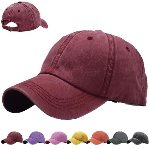 AUNGKWANG Gewaschener Baseballkappe für Kinder, Premium Baseball Cap, 100% Baumwolle, Verstellbar Schildmütze, Einfarbig, Outdoor Running Freizeit Basecap, für 3-8 Jahre alt Jungen Mädchen