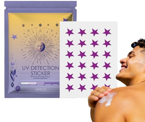 Mihauuke Sunscreen Stickers - SPF Sensing Stickers for Face,Sweat-Resistant Personal Care Products, Portable Face Sunblock Patches Portable for Women Men Kids