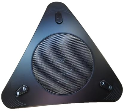 SHOOYIO Altavoz USB de escritorio con voz de 360 grados y puerto de auriculares de 3,5 mm para comunicación clara, micrófono omnidireccional de conferencia, con