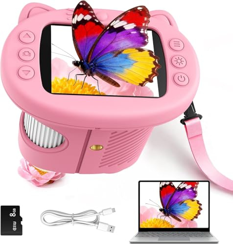 Yidoroye 2 in 1 Microscopio Digitale e Telescopio per Bambini, 1000x Zoom, Schermo da 2,4 Pollici, Schermo HD da 2 MP, 8 Luci LED - Un Regalo Perfetto per Bambini Dai 6 ai 12 Anni