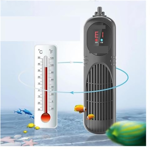 YQVEOT Calentador de Piscina, Calentador de Acuario Sumergible de 1000W, Pantalla LCD, termostato PTC Inteligente, Varilla for Calentar Agua de Temperatura Constante Ajustable(500W)
