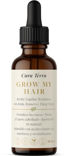 Elixir Botánico Pro-Colágeno para el Cabello 30ml – Amla, Romero, Ylang Ylang, Ricino y Jojoba – Sérum Natural para Crecimiento Capilar, Fuerza, Grosor y Brillo