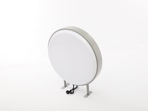 Señal luminosa y publicidad LED Open, letrero luminoso LED redondo impermeable, lightbox de doble cara con luz para nariz para restaurantes, tiendas, bar (60x60cm)