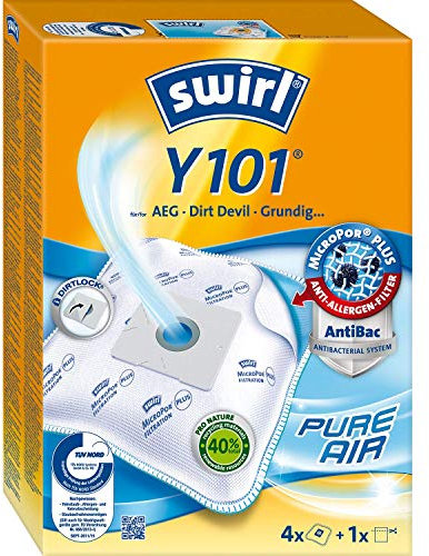 Swirl Y 101 EcoPor Staubsaugerbeutel für Grundig, Privileg, Severin, 4 Beutel