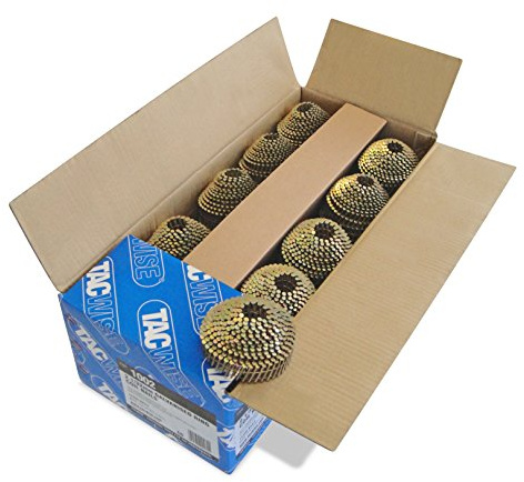 Tacwise 1002 Chiodi Galvanizzati in Bobina Conica Tipo 2,1/32 mm, Punta a Diamante, Annellati e Inclinati di 16°, Fascicolati con Fil di Ferro, Confezione da 14.400