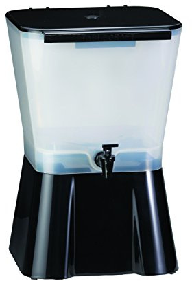 TableCraft H953 3-Gallon Beverage Dispenser Black And Clear
