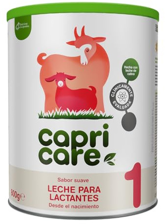 Capricare 1 Leche de Cabra en Polvo - Fórmula para Bebés de 0 a 6 Meses – Suave para la Digestión del Lactante – Sin Aceite de Palma, con Hierro, Calcio y Vitamina D – 800 g