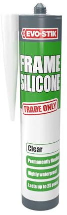 EVO-STIK Frame Silicone Sealant, Ideal for Door and Window Frames, Highly Waterproof, Permanently Flexible, Lasts up to 25 Years, Colour: Clear, Size: 290ml