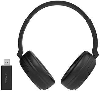 R-Music RM311012 - Cuffie TV senza fili con ricevitore USB – 7H di autonomia – nero