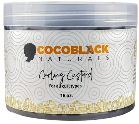 CocoBlack Naturals Curling Custard Ghana für Coily Kinky Typ 4c Haar, 473 ml
