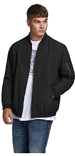 JACK & JONES Jjerush Bomber Ps Noos Homme JJERUSH BOMBER PS NOOS, Noir, 7XL Grande taille