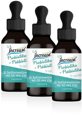 Nimm 3, zahl 2 Aktion Liposomale Probiotika + Präbiotika Kulturen Komplex Tropfen hochdosiert - 35 Bakterienstämme,D-Mannose,Inulin & 100 Mrd. KBE pro Portion (9 Billionen KBE in 3 Flaschen)