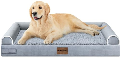Large Dog Bed Orthopedic Washable: Beds Bolster XL Bed Large Big Dogs Memory Foam Couch Sofa Waterproof with Removable Cover