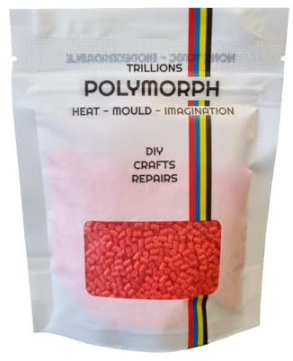 Axman Handformbarer roter Polymorph 500 g | Thermoplast | Unbegrenzte Verwendungsmöglichkeiten – Basteln, DIY-Reparaturen, Modellieren, Prototypen