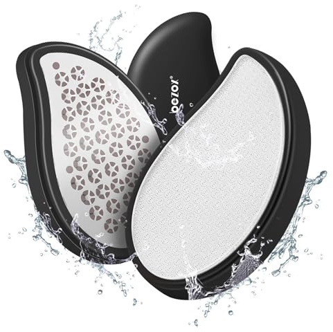 BEZOX Lima per piedi in nano vetro 3 in 1 e raspa per piedi in acciaio inox, per spa dei piedi, strumento per pedicure per la rimozione della pelle morta, raschietto