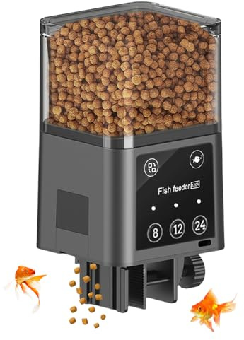 Distributeur automatique de nourriture de 320 ml pour aquarium - Distributeur électrique de nourriture pour poissons avec 3 modes d'alimentation programmés dans le temps, parfait pour la maison