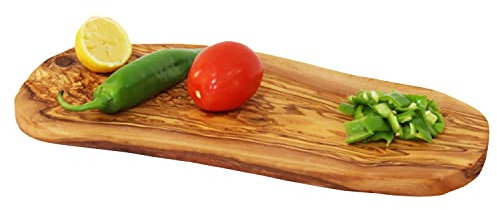 Tagliere in legno d'ulivo, tagliere in legno d'ulivo, tagliere in legno, tagliere per la colazione, bistecca, taglio naturale (26 cm)