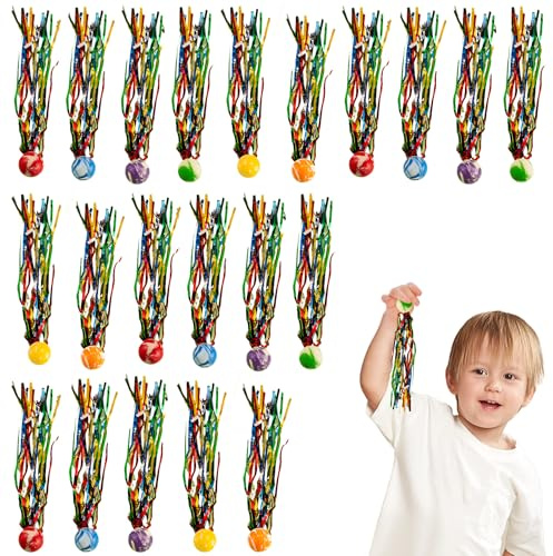 Lot De 20 Balles Rebondissantes Enfant Avec Queue Colorée,Parfaites Comme Cadeaux D'anniversaire Pour Enfants,Pour Enfants, Jeux De Fête,Idéales Pour Divertir Lors Des Anniversaires Et Événements