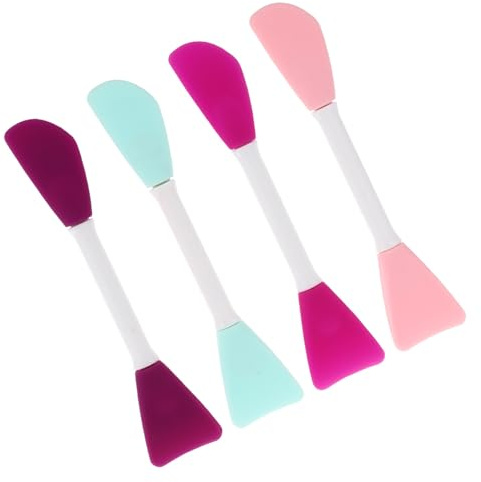 Hohopeti Set 4 Pezzi Pennelli Maschera in Silicone Portatili per Applicare Strati Sottili di Prodotti Skincare Strumenti di Bellezza per Maschere Viso Colore Casuale