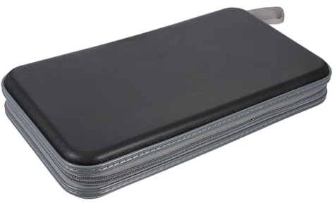 INOOMP Estuche para Guardar CD de Gran Capacidad 80 Unidades, Bolsa Porta CD Negra, Almacenamiento Portátil Resistente Humedad para Hogar, Viaje y Organización Multimedia