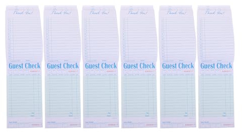 HEMOTON 6 Piezas Bloc de Notas para Camareras Papel Verde 50 Hojas por Libreta Chequera para Restaurante Gestión de Pedidos y Control de Cuentas en Hostelería