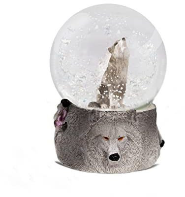 Water Globe - Wolf von Deluxebase. Wolf Schneekugel mit Harzfigur und geformter Basis. Tolle Wohndekoration, Ornamente und Geschenke.