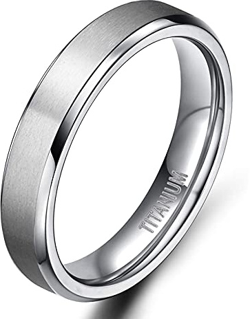 Zakk Alliances pour homme et femme En titane Argent mat brossé Bague de fiançailles Mariage 4mm 6mm 8mm 10mm