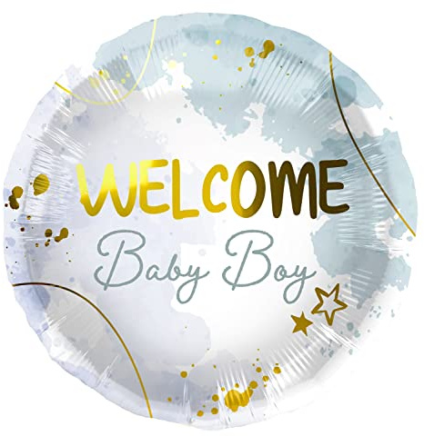 Folat 67953 Ballon en aluminium Welcome Baby Boy Bleu - 45 cm