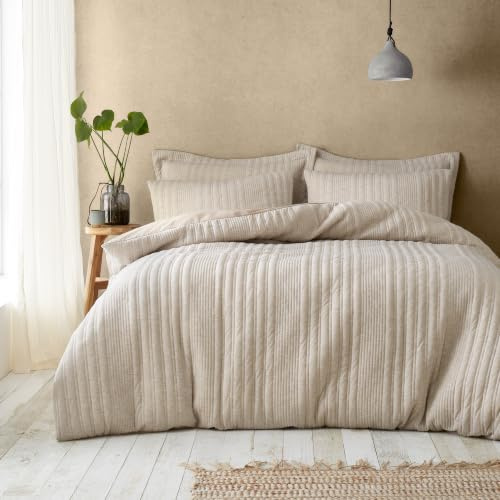 Pineapple Elephant Tamba Jersey Stripe King Duvet Cover Set Natural