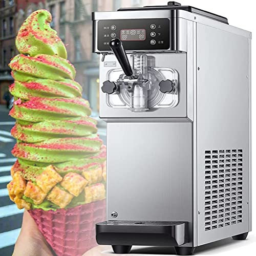 HYQNG 16L/H Commercial Hard Ice Cream Machine, 1200W Professional Ice Cream Maker, Shaved Ice Machines, One-Click Rapid Freezing & Auto Clean, Makes Ice Cream, Sorbet, Frozen Yoghurt