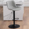 YOUTASTE Barhocker Höhenverstellbar mit PU-Bezug, Drehbare Küchenhocker mit Lehne und Fußstütze, Moderner Bar Stool für Bar, Theke und Küche, Grau