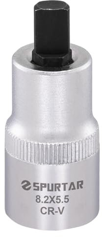 Spurtar Strut Spreader Tool 5.5 x 8.2 mm Suspension Strut Spreader Socket 1/2 Drive Shock Absorber Tool Fit for BMW, VW, Audi, Ford, Peugeot, Renault, Seat, Skoda Most Car Model
