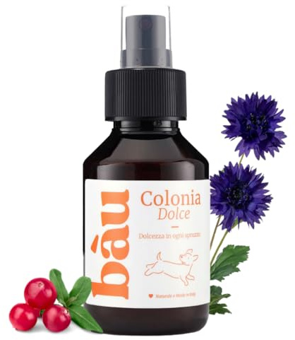 Bau Profumo per Cani Lunga Durata – Deodorante Cane Naturale con Fiordaliso – Profumo per Cani Delicato e Rilassante – Spray Senza Alcol – Dolce
