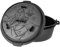 Feuergott Dutch Oven 6L ohne Füße – Gusseisen Topf für Brot, Braten, Backofen, Herd, Induktion, Schmortopf für Familienküche, BBQ, Auflauf, große Portionen, Kochen, Grill, Bräter, rustikal, schwarz