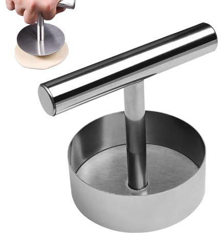 Prensa de acero inoxidable para hamburguesas, prensa de hamburguesas de acero inoxidable, utensilio de cocina antiadherente, herramienta ajustable para tocino, carne molida y carne