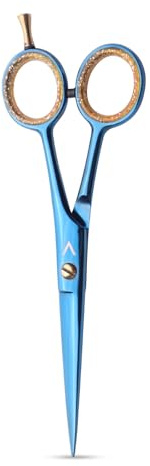 Vida Goods Hair Scissor 6 Professional Hair Cutting Scissors for Salon & Home Use Stainless Steel Barber Shears for Men, Women, Children & Adults (Blue, 6 Inches)